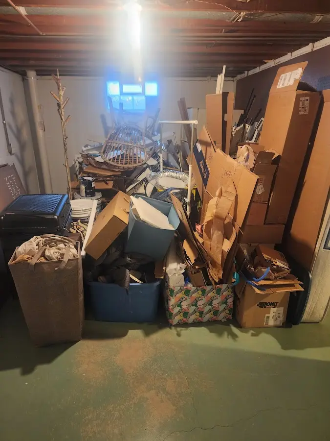 Roll-off dumpster container at job site for 2 Yard Dumpster Rental in Pittsburgh